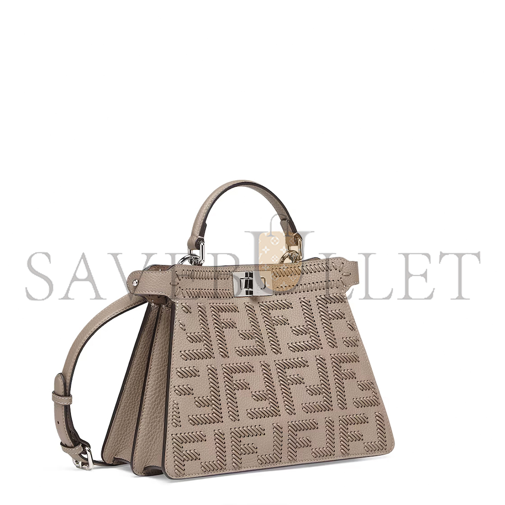 F**di peekaboo iseeu brown braided leather bag 8bn327anx8f1c6l (33*25*13cm)